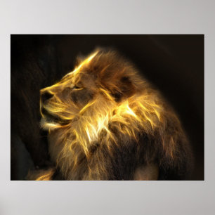 Affiche Lion fractal