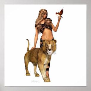 Affiche Lion Girl