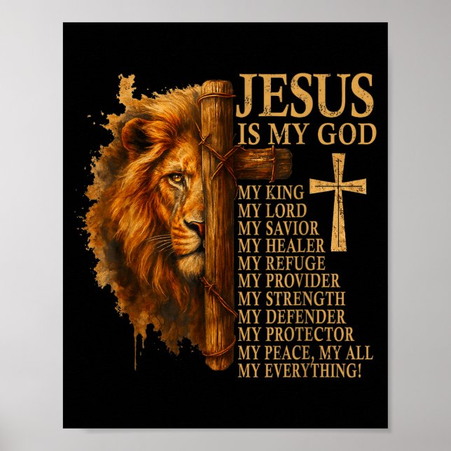 Affiche Lion Insrational de Juda Citation de foi pour homm (Devant)