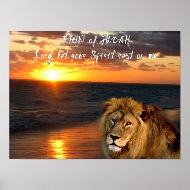 Affiche Lion Judah salue l'affiche religieuse inspirante (Devant)