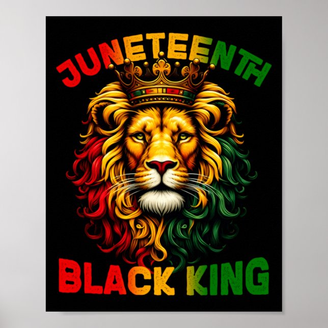 Affiche lion juneteenth roi noir mélanine fête des pères t (Devant)