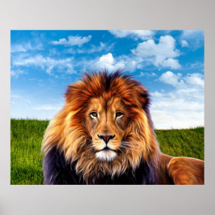 Affiche Lion le roi de la forêt