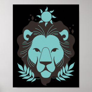 Affiche Lion Leo Halloween Zodiaque Horoscope Astrologie