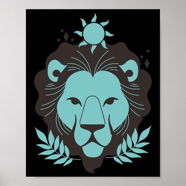 Affiche Lion Leo Halloween Zodiaque Horoscope Astrologie (Devant)