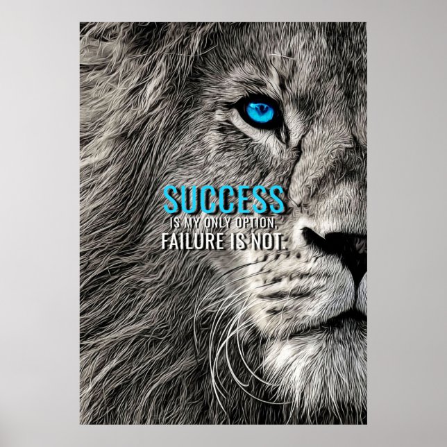 Affiche Lion Lover Success Is My Only Option (Devant)