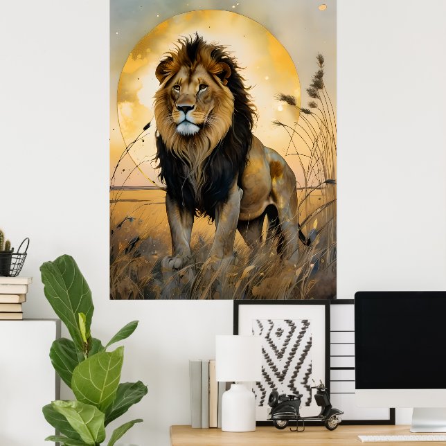 Affiche Lion Majestic (Bureau à domicile)