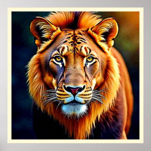 Affiche Lion Majestueux : Âme du Roi Sauvage Art