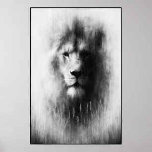 Affiche Lion Majestueux Dans La Mist Douce