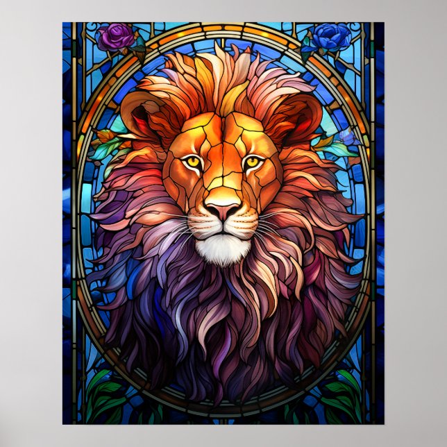 Affiche Lion Majestueux En Verre Tissan (Devant)