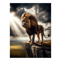 Lion majestueux sur la falaise - Une faune inspira