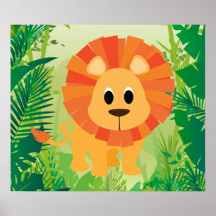 Affiche Lion mignon