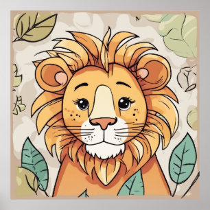 Affiche Lion mignon