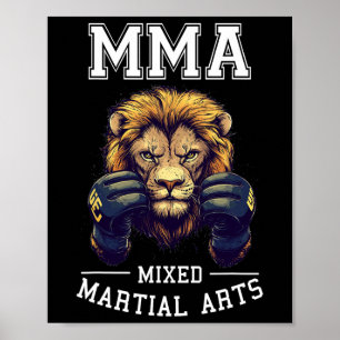 Affiche Lion Mixed martial art fort - Thailande Boxing Cag