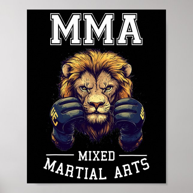 Affiche Lion Mixed martial art fort - Thailande Boxing Cag (Devant)