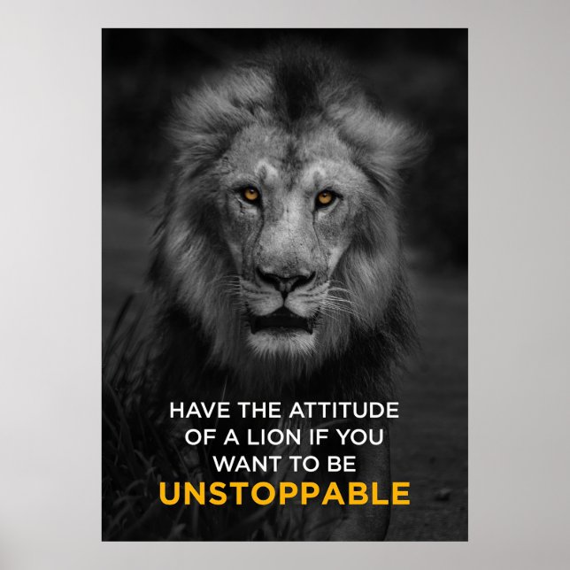 Affiche Lion Motivational Unstoppapy (Devant)