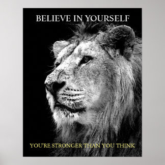 Affiche Lion Motivationnel tendance Croyez en vous-même