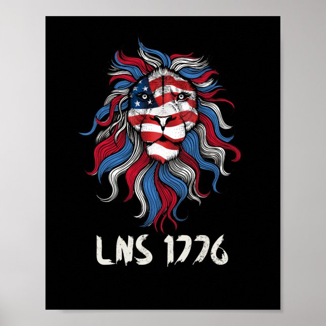 Affiche Lion Not Sheep 1776 USA Flag Independence (Devant)