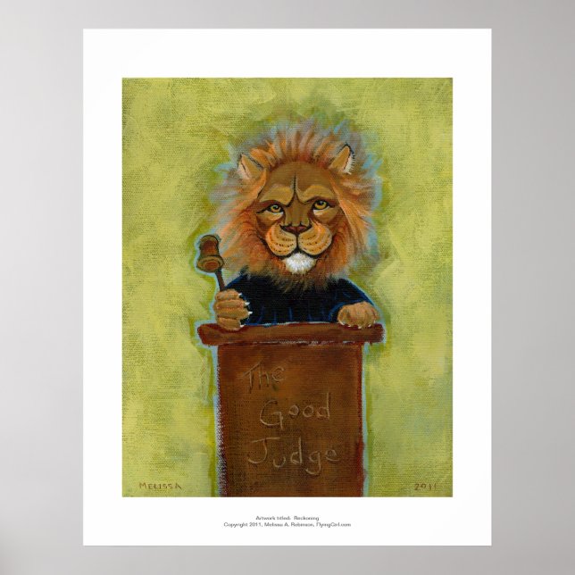 Affiche Lion peinture art original juge juridique avocats (Devant)