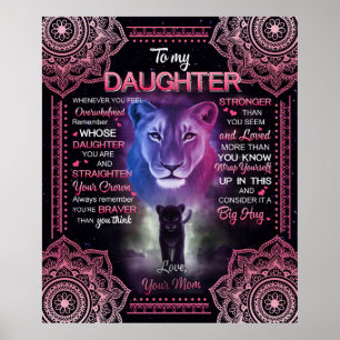 Affiche Lion Personnalisé À Ma Fille De Ta Mère