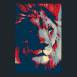 Affiche Lion Pop Art<br><div class="desc">Lion Digital Artwork - Lion Head Computer Animal Art - College Pop Art - Wild Big Cats Ordinateur Images</div>
