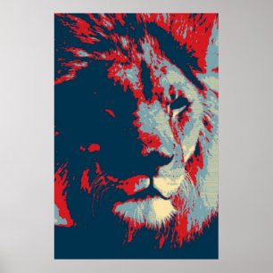 Affiche Lion Pop Art