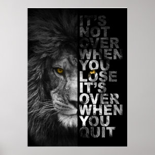 Affiche Lion Portrait Motivationnel