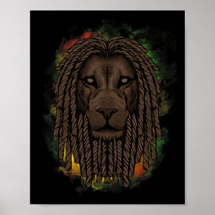 Affiche Lion Rasta Avec Dreads - Montrez Votre Fierté Et R