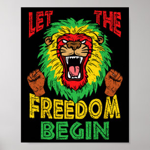 Affiche Lion Rasta Liberté Junetdix Black Histoire Afrique