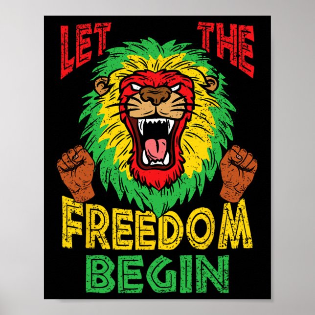 Affiche Lion Rasta Liberté Junetdix Black Histoire Afrique (Devant)