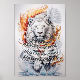 Affiche Lion sonore Rasta Poleman