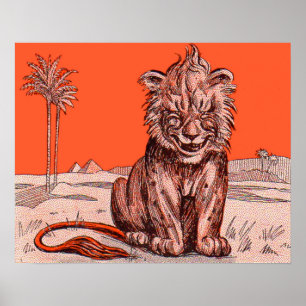 Affiche lion souriant
