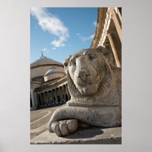 Affiche Lion statue in front of San Francesco di Paola