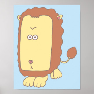 Affiche Lion unique avec un grand visage.