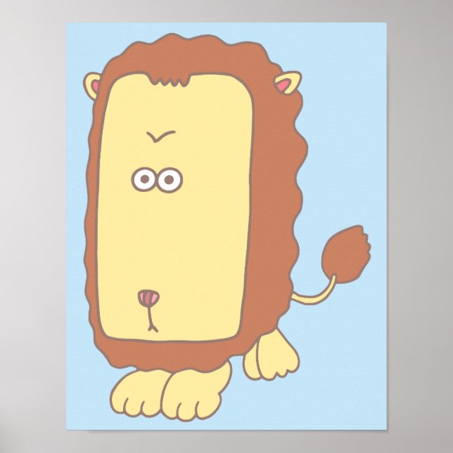 Affiche Lion unique avec un grand visage. (Devant)
