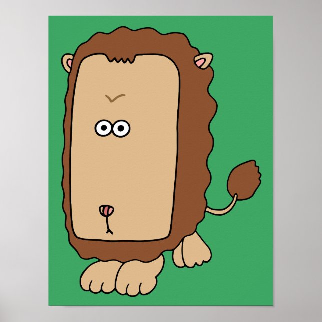 Affiche Lion unique avec un grand visage. (Devant)