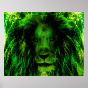 Affiche Lion vert
