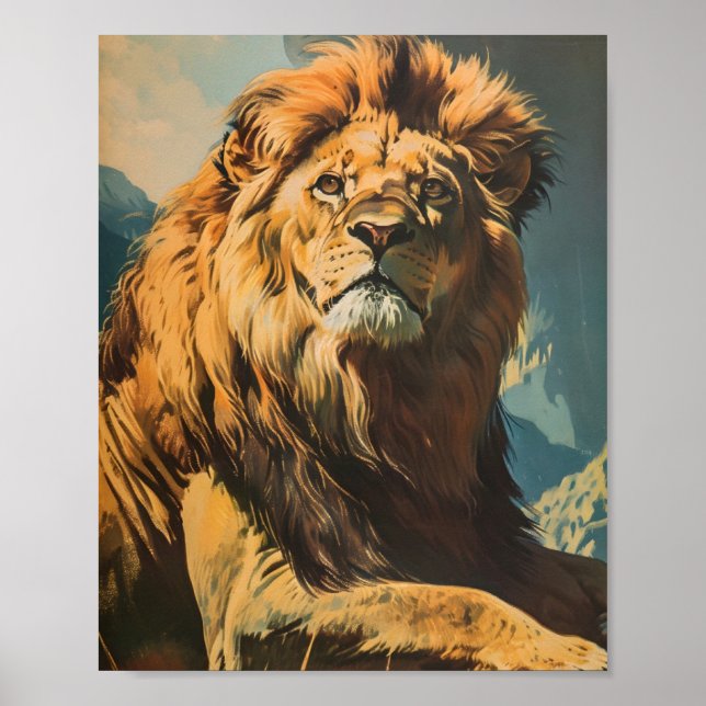 Affiche Lion vintage (Devant)