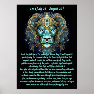 Affiche Lion Zodiaque – Force Rayonnante et Majesté Solair