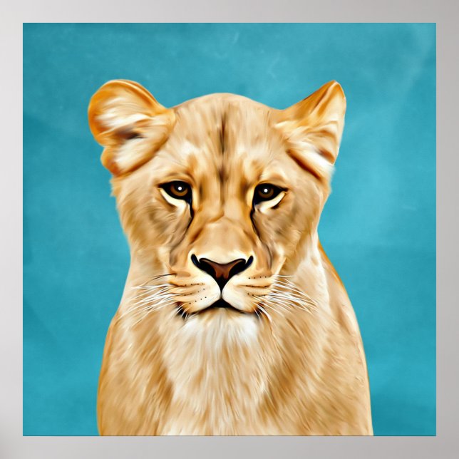 Affiche Lioness Portrait Peinture Wild Life Amateurs Cadea (Devant)