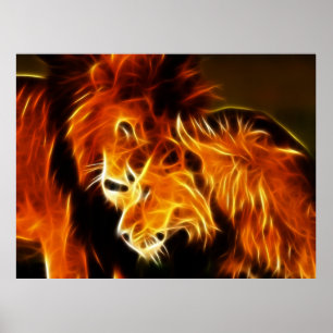 Affiche Lions amoureux