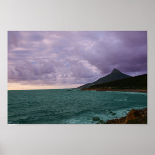 Affiche Lion's Head Le Cap Afrique du Sud SA Océan
