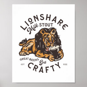 Affiche Lionshare Milk Stout : Great Beers, Get Crafty