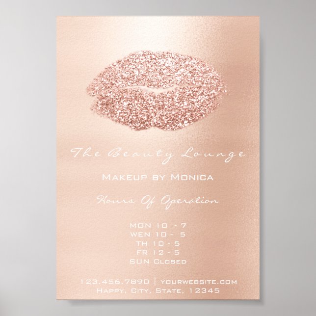 Affiche LIps maquillage Artiste Parties scintillant Beauté (Devant)