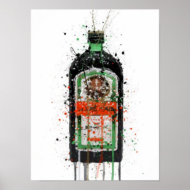 Affiche Liqueur Bottle Wall Art Print 'Green Ink'  (Devant)