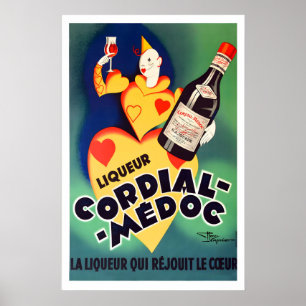 Affiche Liqueur Médoc Cordial Champagne Boisson Alcoolique