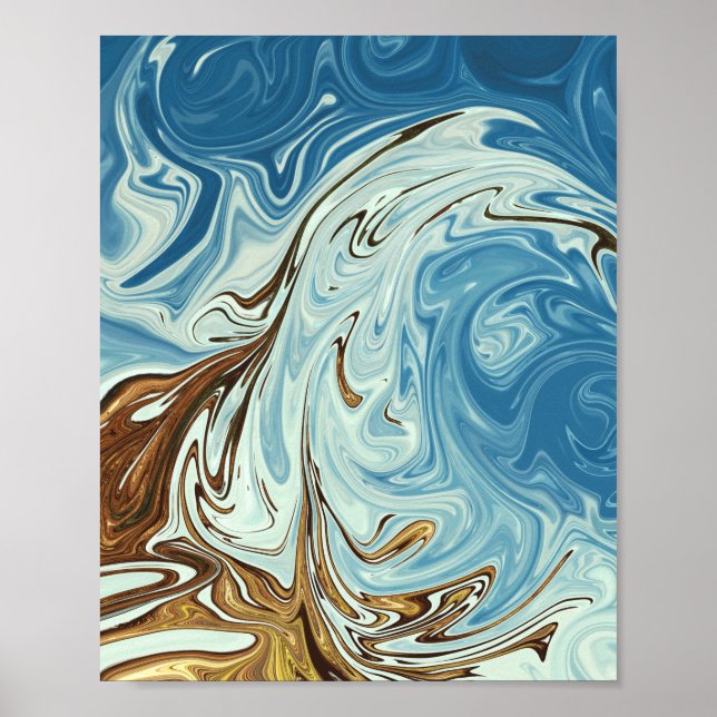 Affiche Liquide pour motif abstrait (Devant)