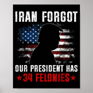 Affiche L'Iran a oublié que le président a 34 crimes et dé