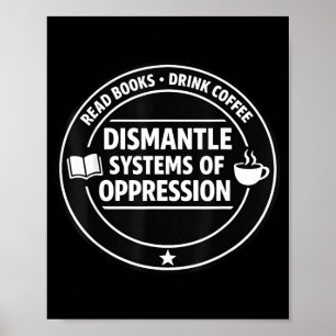Affiche Lire des livres boire du café démonter les système