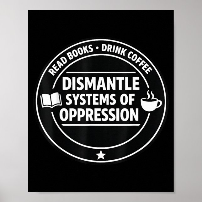 Affiche Lire des livres boire du café démonter les système (Devant)