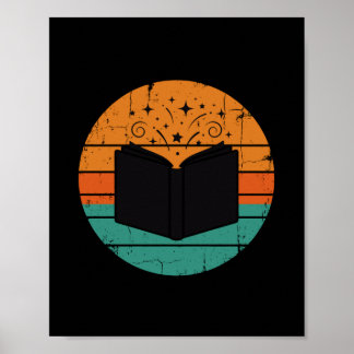 Affiche Lire des livres pour enfants drôle vintage rétro h
